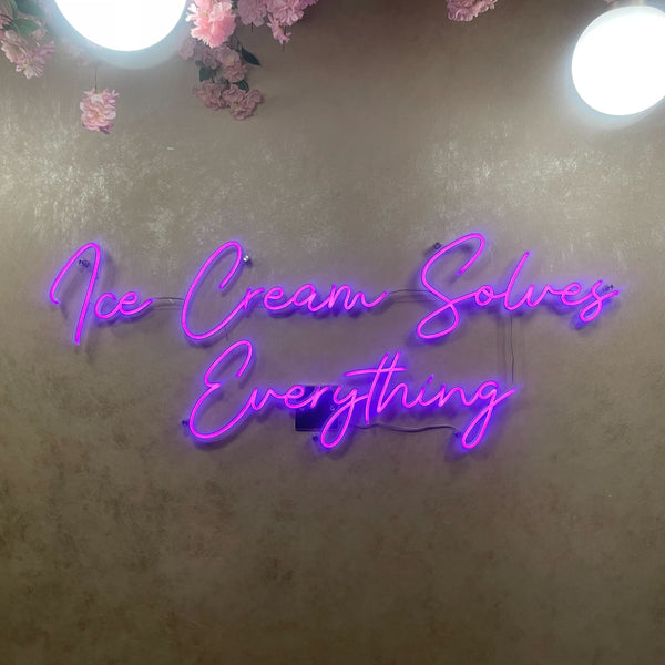 Ice Cream Solves Everything Neon Sign
