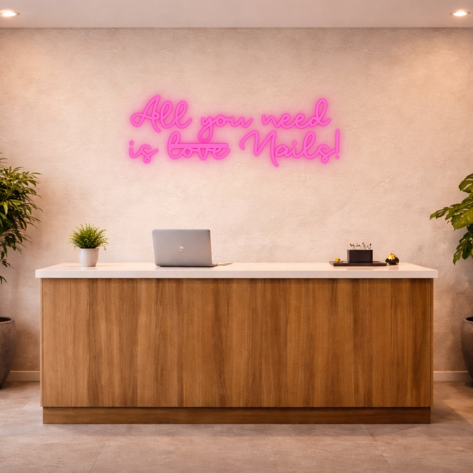 All you need is love Nails Neon Sign