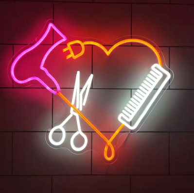 Love Hair/Barber Shop - LED Neon Sign