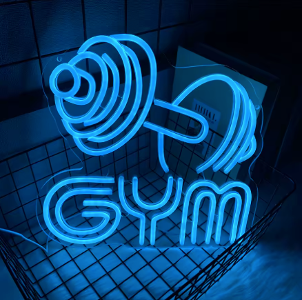 Gym Dumbbell - Neon Sign