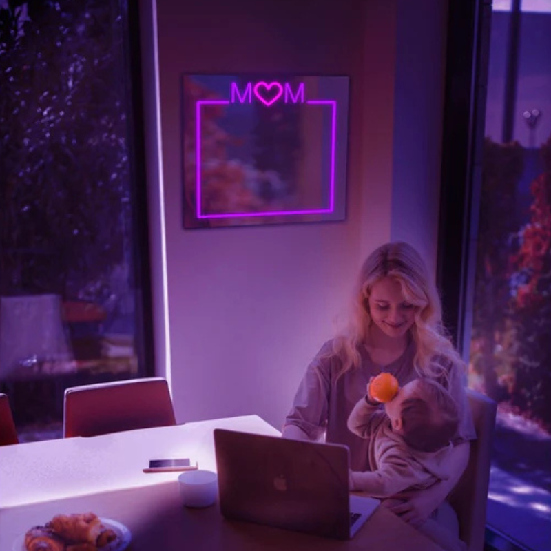 Mom Plexi Mirror LED Neon Sign Light Neon