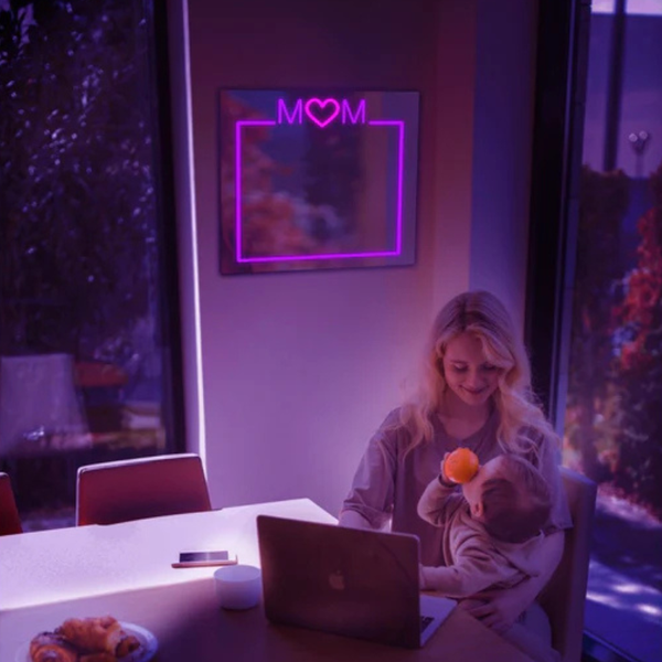 Mom Plexi Mirror LED Neon Sign Light Neon