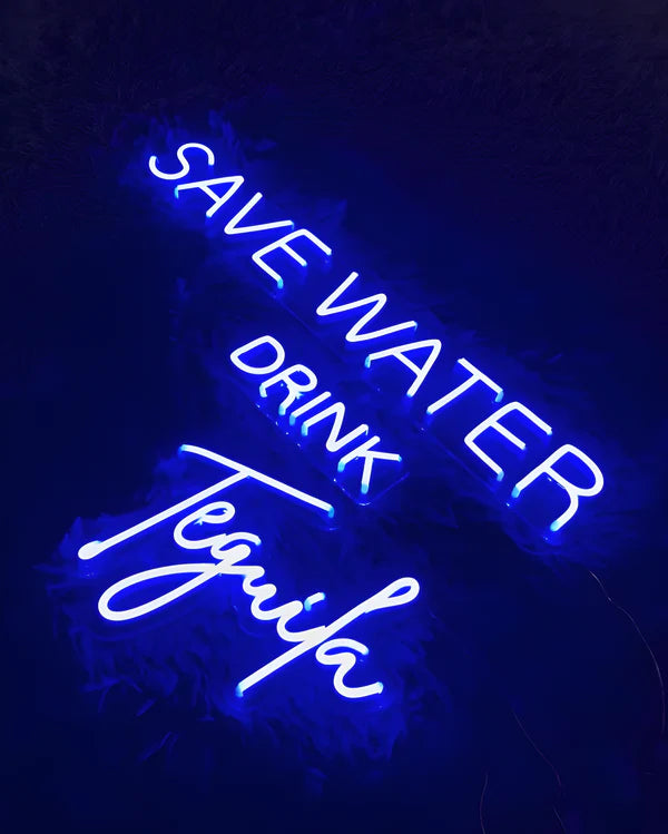 Save Water Drink Tequila LED Neon Sign Light