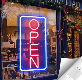 Vertical Open - Neon Sign