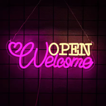 Open Welcome - Neon Sign