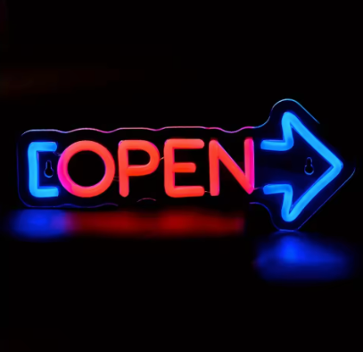 Arrow Open - Neon Sign