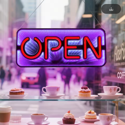 Double-sided 3D Open - Neon Sign