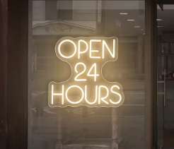 Open 24 hours - Neon Sign