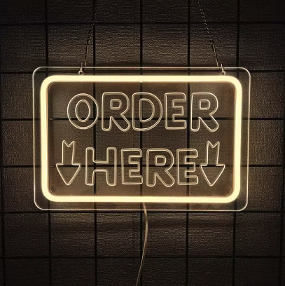 Boxed Order Here - Neon Sign