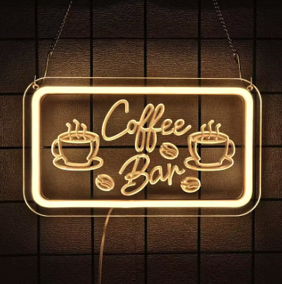Rectangle Coffee Bar - Neon Sign