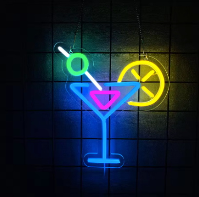 Cocktail Glass - Neon Sign
