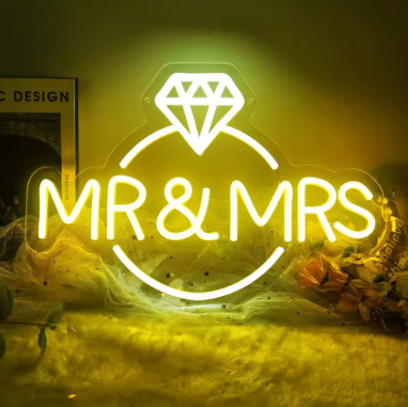 Ring Mr & Mrs - Neon Sign