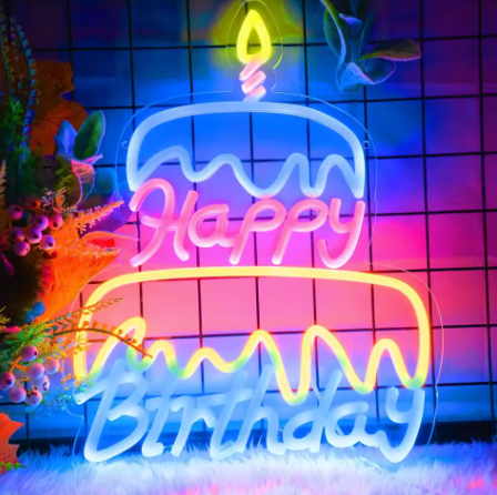 Happy birthday cake - Neon Sign