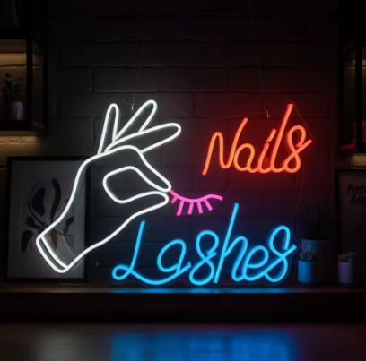Nails & Lashes - Neon Sign