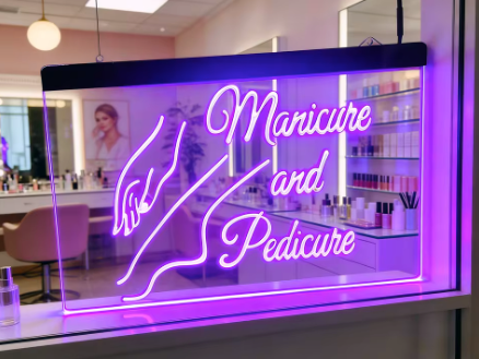 Manicure & Pedicure - Neon Design