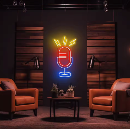 Podcast Mic - Neon Sign