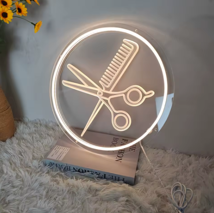 Barber Scissors - Neon Sign