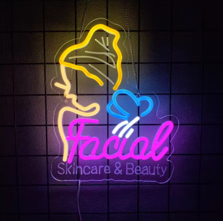 Facial Skincare & Beauty - Neon Design