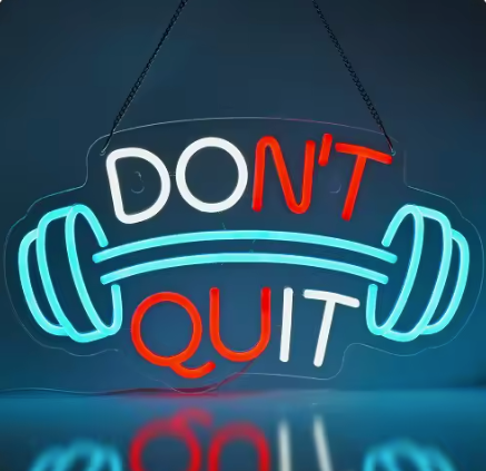 Don't Quit Gym Barbell - Neon Sign