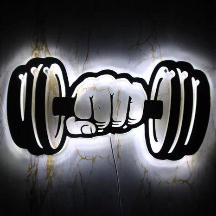 Dumbbell Gym - Neon Sign