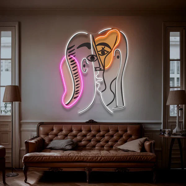 Abstract Male and Female Face Neon Art LED Neon Sign Light Neon