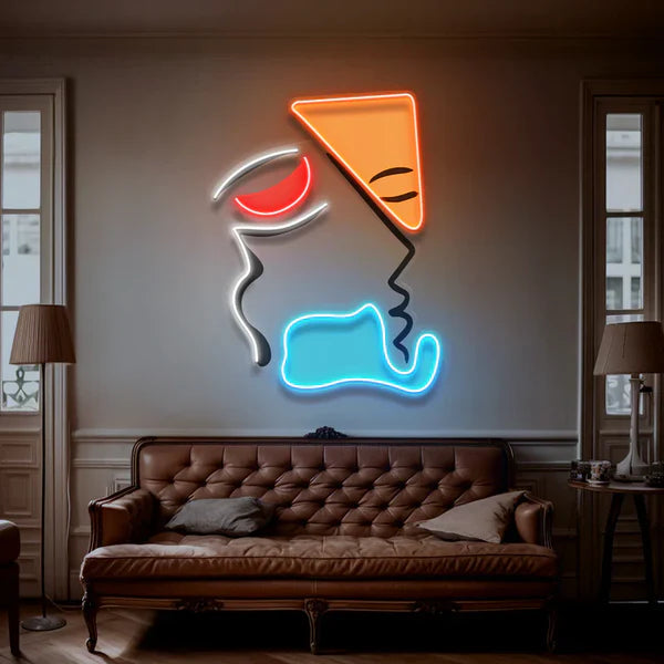 Abstract Simple Face Shape Neon Art LED Neon Sign Light Neon