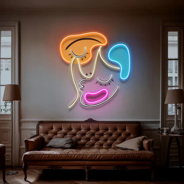 Abstract Sleeping Face Neon Art LED Neon Sign Light Neon