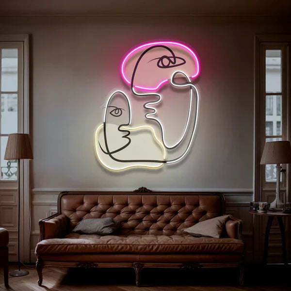 Abstract Two People Talking Neon Art LED Neon Sign Light