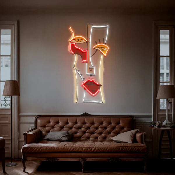 Abstract Woman Face Neon Art LED Neon Sign Light