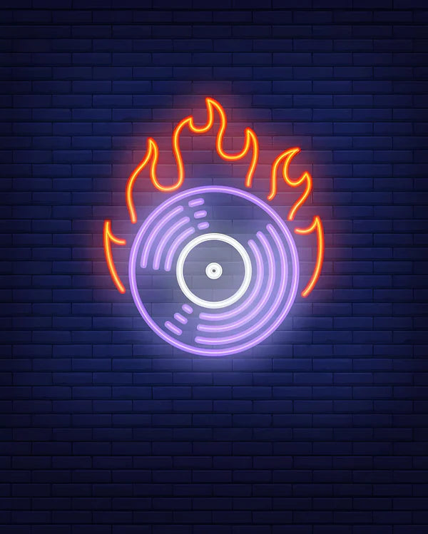 Burning Vinyl Disc LED Neon Sign Light