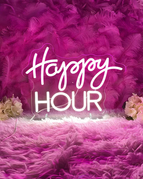 Happy Hour LED Neon Sign Light