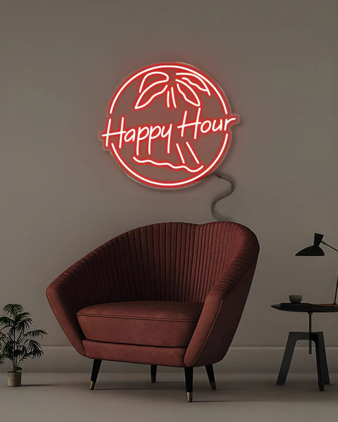 Happy Hour LED Neon Sign Light