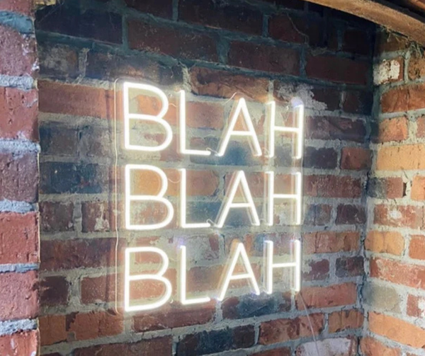 Blah Blah Blah LED Neon Sign Light