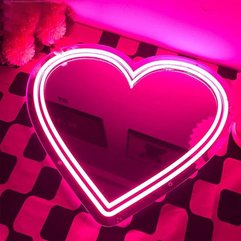 Heart Plexi Mirror LED Neon Sign Light Neon