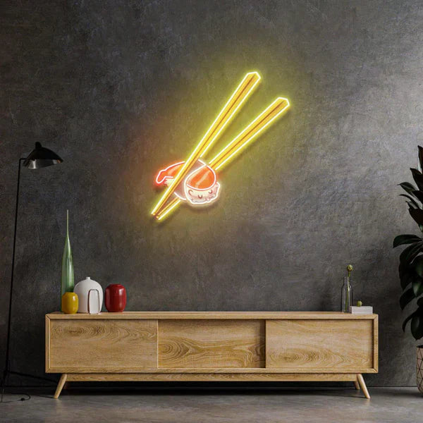 Sushi Neon Art with Chopsticks LED Neon Sign Light